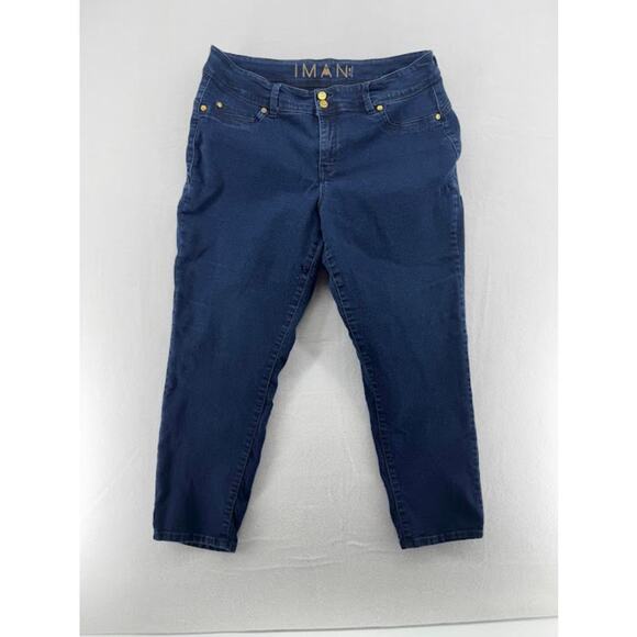Iman Womens Size 16W Petite Dark Wash Skinny Leg Stretch - Picture 1 of 5